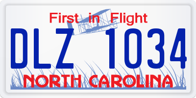NC license plate DLZ1034