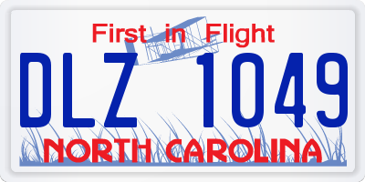 NC license plate DLZ1049