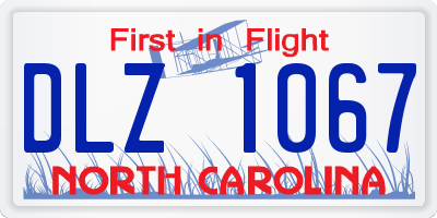 NC license plate DLZ1067