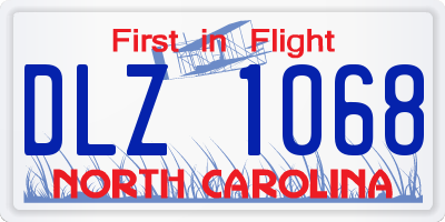 NC license plate DLZ1068