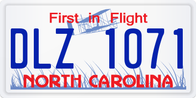 NC license plate DLZ1071
