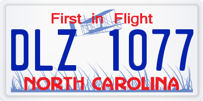 NC license plate DLZ1077