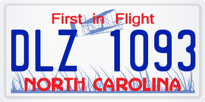 NC license plate DLZ1093