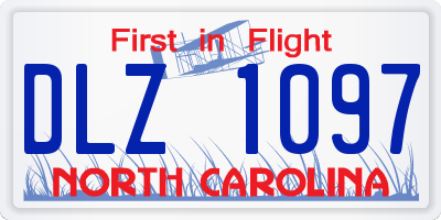 NC license plate DLZ1097