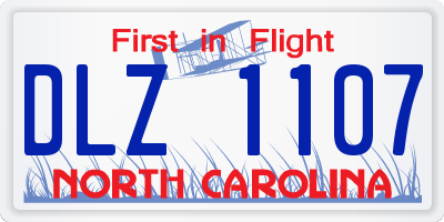 NC license plate DLZ1107
