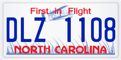 NC license plate DLZ1108