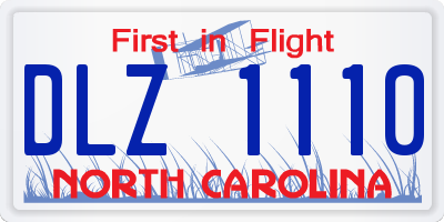 NC license plate DLZ1110