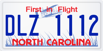 NC license plate DLZ1112