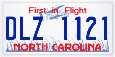 NC license plate DLZ1121