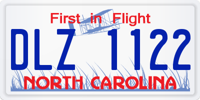 NC license plate DLZ1122
