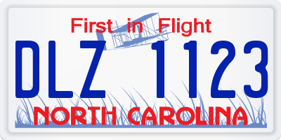 NC license plate DLZ1123