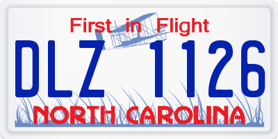 NC license plate DLZ1126