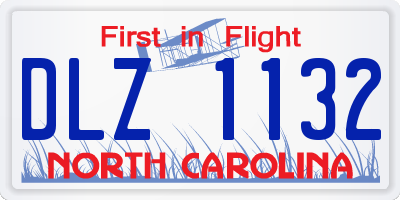 NC license plate DLZ1132