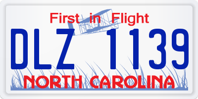NC license plate DLZ1139