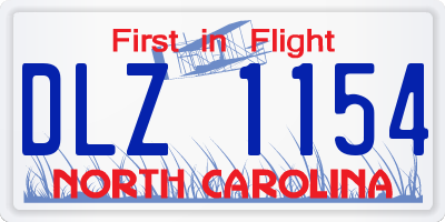 NC license plate DLZ1154