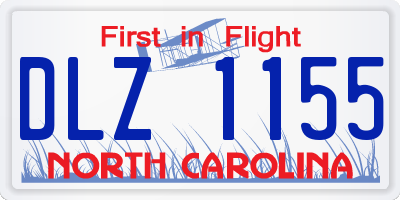 NC license plate DLZ1155