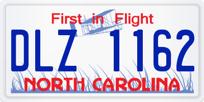 NC license plate DLZ1162