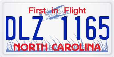 NC license plate DLZ1165