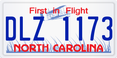 NC license plate DLZ1173
