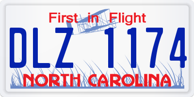 NC license plate DLZ1174