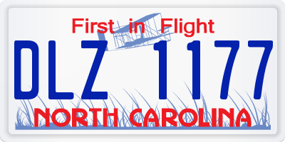 NC license plate DLZ1177