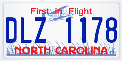 NC license plate DLZ1178