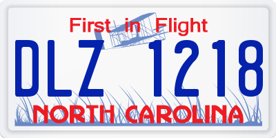 NC license plate DLZ1218