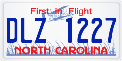 NC license plate DLZ1227