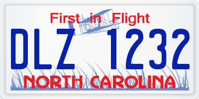 NC license plate DLZ1232