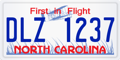 NC license plate DLZ1237