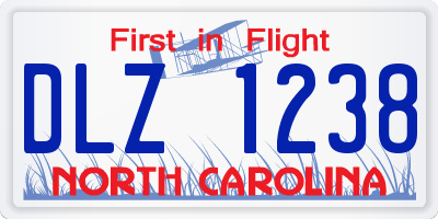 NC license plate DLZ1238