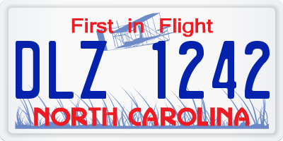 NC license plate DLZ1242