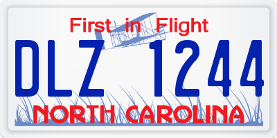 NC license plate DLZ1244