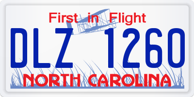 NC license plate DLZ1260