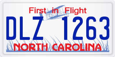 NC license plate DLZ1263