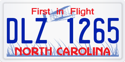 NC license plate DLZ1265