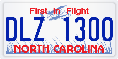 NC license plate DLZ1300
