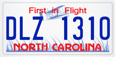 NC license plate DLZ1310