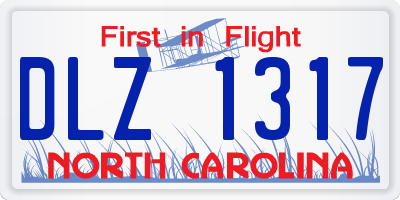 NC license plate DLZ1317