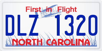 NC license plate DLZ1320