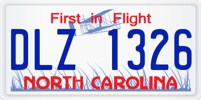 NC license plate DLZ1326
