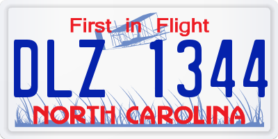 NC license plate DLZ1344
