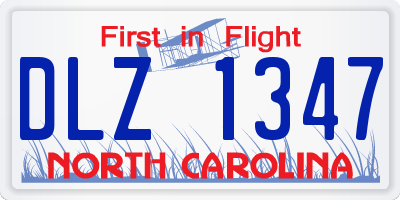 NC license plate DLZ1347
