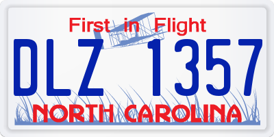 NC license plate DLZ1357