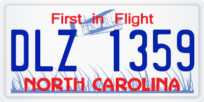 NC license plate DLZ1359