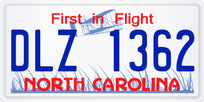 NC license plate DLZ1362