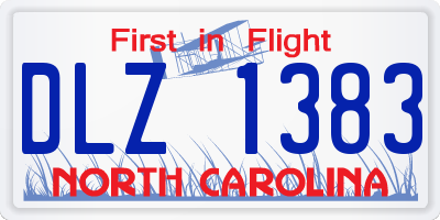 NC license plate DLZ1383