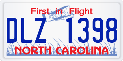 NC license plate DLZ1398