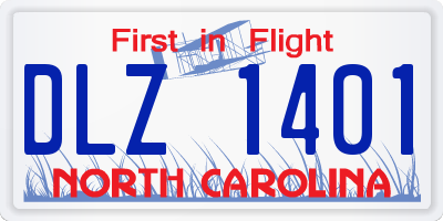 NC license plate DLZ1401
