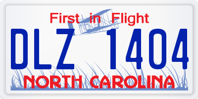 NC license plate DLZ1404